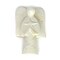 Cream Soapstone Angel Sculpture with Star 5 inches Hand-Carved